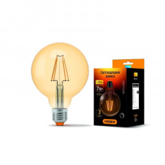 VIDEX Лампа Filament LED G95FAD 7W E27 2200K 220V RU Будмен