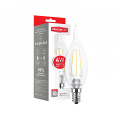 MAXUS Лампа светодиодная 1-LED-540-01 C37 FM-T 4W 4100K 220V E14 Будмен