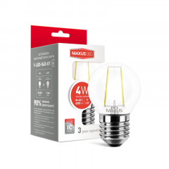 MAXUS Лампа светодиодная 1-LED-545-01 G45 FM 4W 3000K 220V E27 Будмен