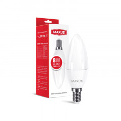MAXUS Лампа світлодіодна C37 8W 3000K 220V E14