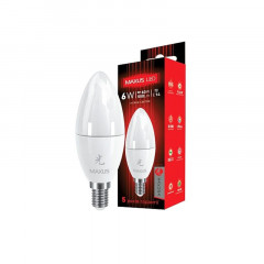 MAXUS Лампа світлодіодна C37 CL-F 6W 3000K 220V E14 AP