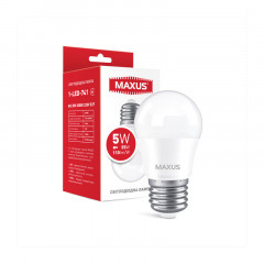 MAXUS Лампа світлодіодна G45 5W 3000K 220V E27 RU Будмен
