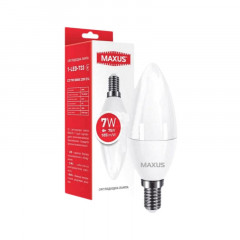 MAXUS Лампа світлодіодна C37 7W 3000K 220V E14