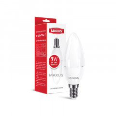 MAXUS Лампа світлодіодна C37 7W 4100K 220V E14 Будмен
