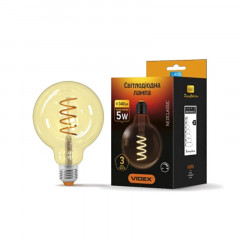 VIDEX Лампа LED Filament G95FASD 5W E27 2200K 220V бронза спираль диммерная