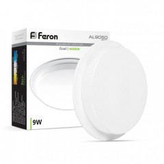 FERON Світильник світлодіодний AL9050 9W круг білий 4000К 120х43mm