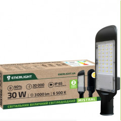 ENERLIGHT Світильник вуличний світлодіодний MISTRAL 30Вт 6500K IP65 RU