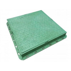 СЕЗИМ Люк полімерний квадратний, зелен, навантаження 1.5т 680х680 RU