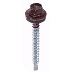 ЕВРОРЕЗ Саморіз кровельний по металу 4.8*19 RAL 8017 (250шт)