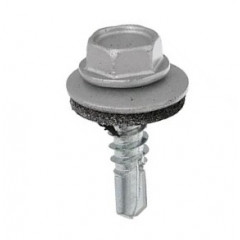 ТЕРЕМОК Гвинт покрів.метал з шестигр.гол.+EPDM 4.8х19 RAL 9006