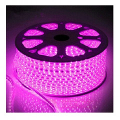 LED LIGHT Стрічка світлодіодна "220V" 48Led/м 2835 12-P 48P2835-220V-6W/м IP65 6мм рожева RU Будмен
