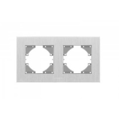 VIDEX BINERA Рамка подвійна срібний алюміній горизонтальна (VF-BNFRA2H-SL)
