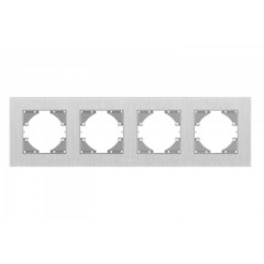 VIDEX BINERA Рамка чотиримісна срібний алюміній горизонтальна (VF-BNFRA4H-SL)