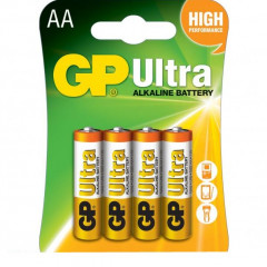 GP Батарейка ULTRA ALKALINE 1.5V 15AUDME3-2UE4 лужна LR6 AA блістер