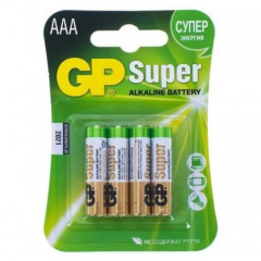GP Батарейка SUPER ALKALINE 1.5V 24A-2DP40-S4 лужна LR03 AAA 4шт