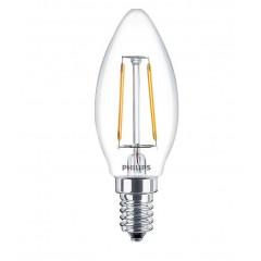 PHILIPS Лампа LED Classic Candle 2-25W B35 E14 WW CL ND APR (свечка филамент)