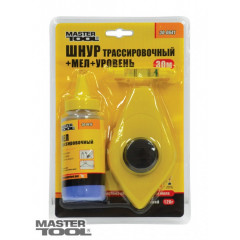 MASTER TOOL Шнур трасувальний 30м+крейда+рівень