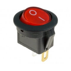 LUMANO Переключатель 1кл. круглый красный с подсветкой (3 контакта) YL213-03 (KCD1-5-101N R/B)