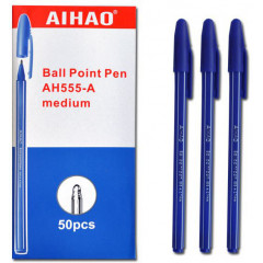 HELPER Ручка кульк 555 син шестигран 0.7 мм RU