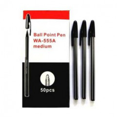 HELPER Ручка кульк 555 чорн шестигран 0.7 мм RU