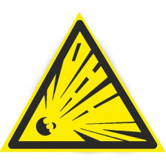 Табличка "Осторожно! Опасность взрыва" (ст. Тр.130мм) Будмен