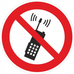 Табличка "Забороняється користуватись моб/сот. телефоном або переносною рацією" (д.150мм)