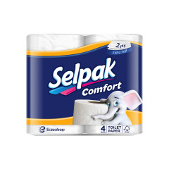 SELPAK Папір туалетний Comfort білий 4шт