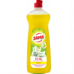 SAMA Гель для миття посуду лимон 1000г RU