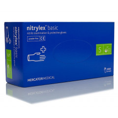 NITRYLEX BASIC Рукавички нітрилові оглядові нестерильні без пудри сині (S) 200шт