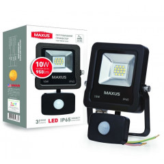 MAXUS Прожектор LED FLOOD LIGHT 10W SENSOR 5000K RU